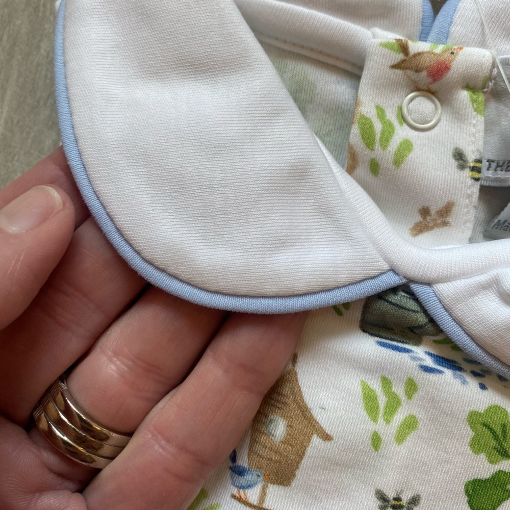 NWT The Proper Peony Baby Bunny Collared Pima Cotton Bubble Romper, size 3M - Picture 8 of 9